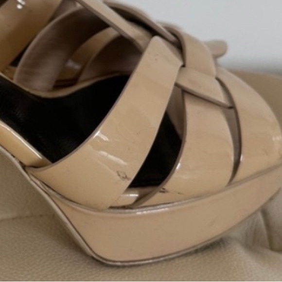 Yves Saint Laurent Paris Women’s Patent Leather Platform Sandals - Size 37 - Picture 11 of 13